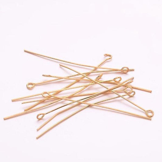 50pc Gold Eyepins 5cm