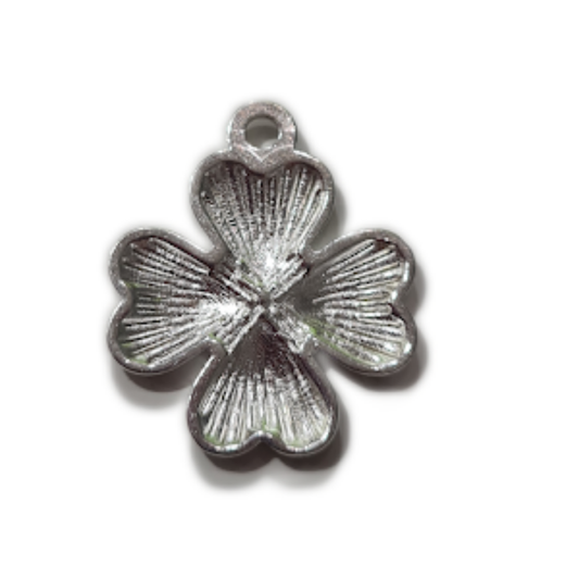 10pc Silver Flower Charms