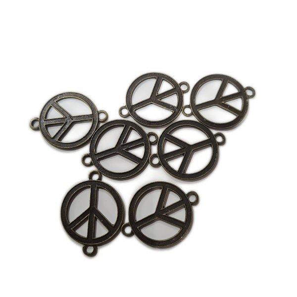 10pc Bronze Peace Signs