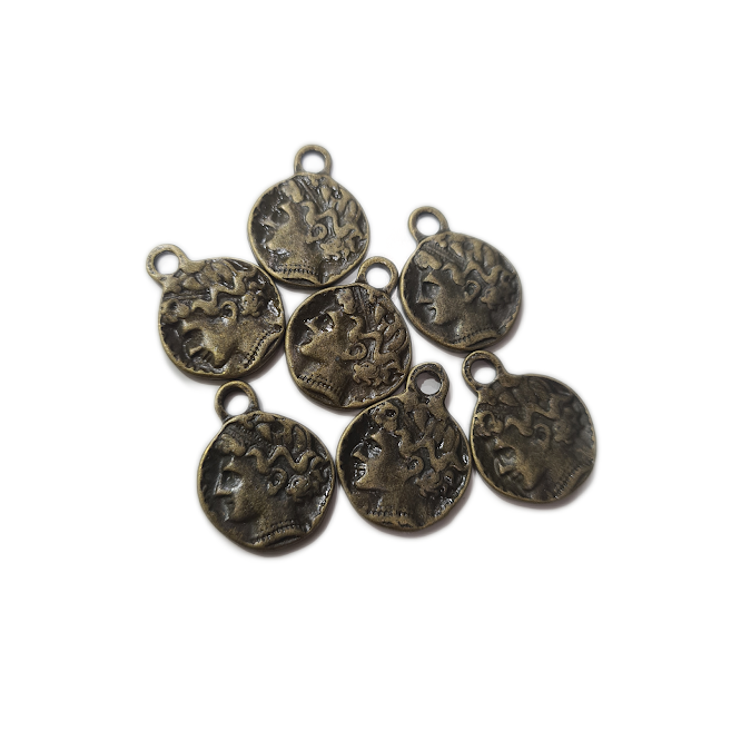 10pc Bronze Head Charm Pendants