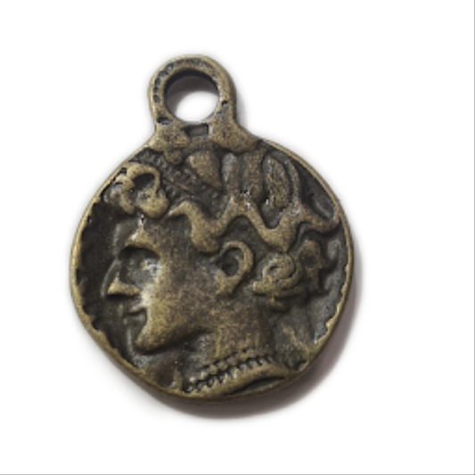 10pc Bronze Head Charm Pendants