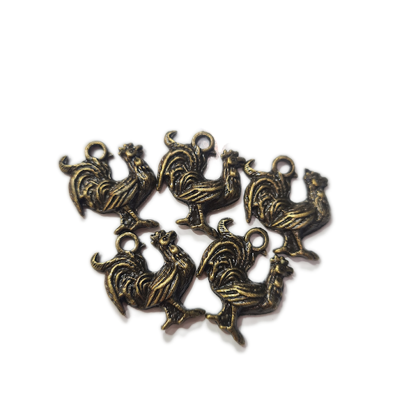 10pc Bronze Chicken Charms