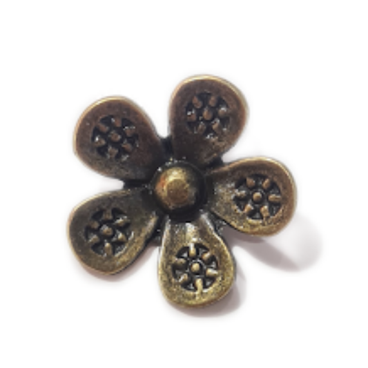 10pc Bronze Flower Charms