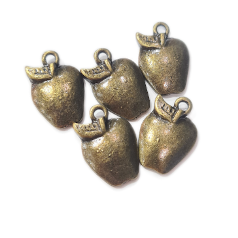 10pc Bronze Apple Charms