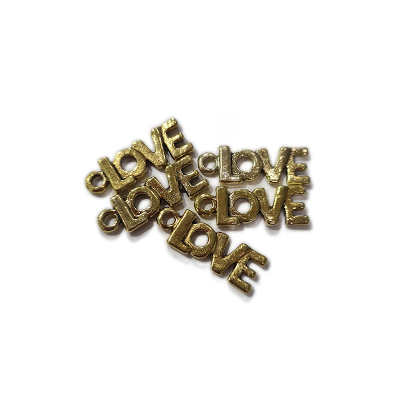 10pc Gold LOVE Charms