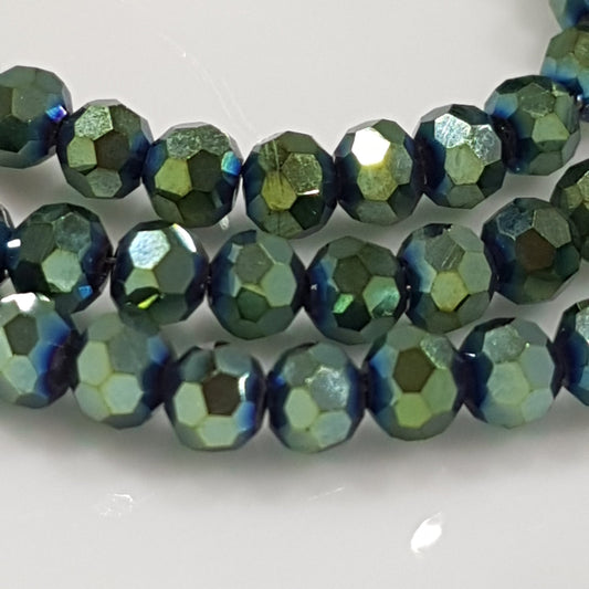 Round Electroplated Crystal Beads Approx 94 beads