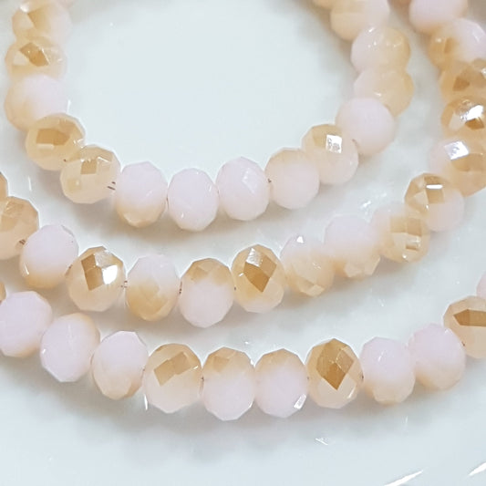 Pink Dual Coloured Crystal Rondelles Approx 100 beads