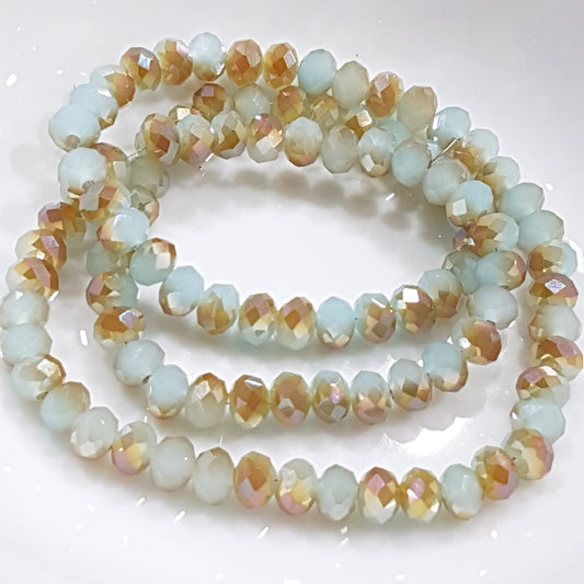 Dual Coloured Crystal Rondelles Approx 100 beads