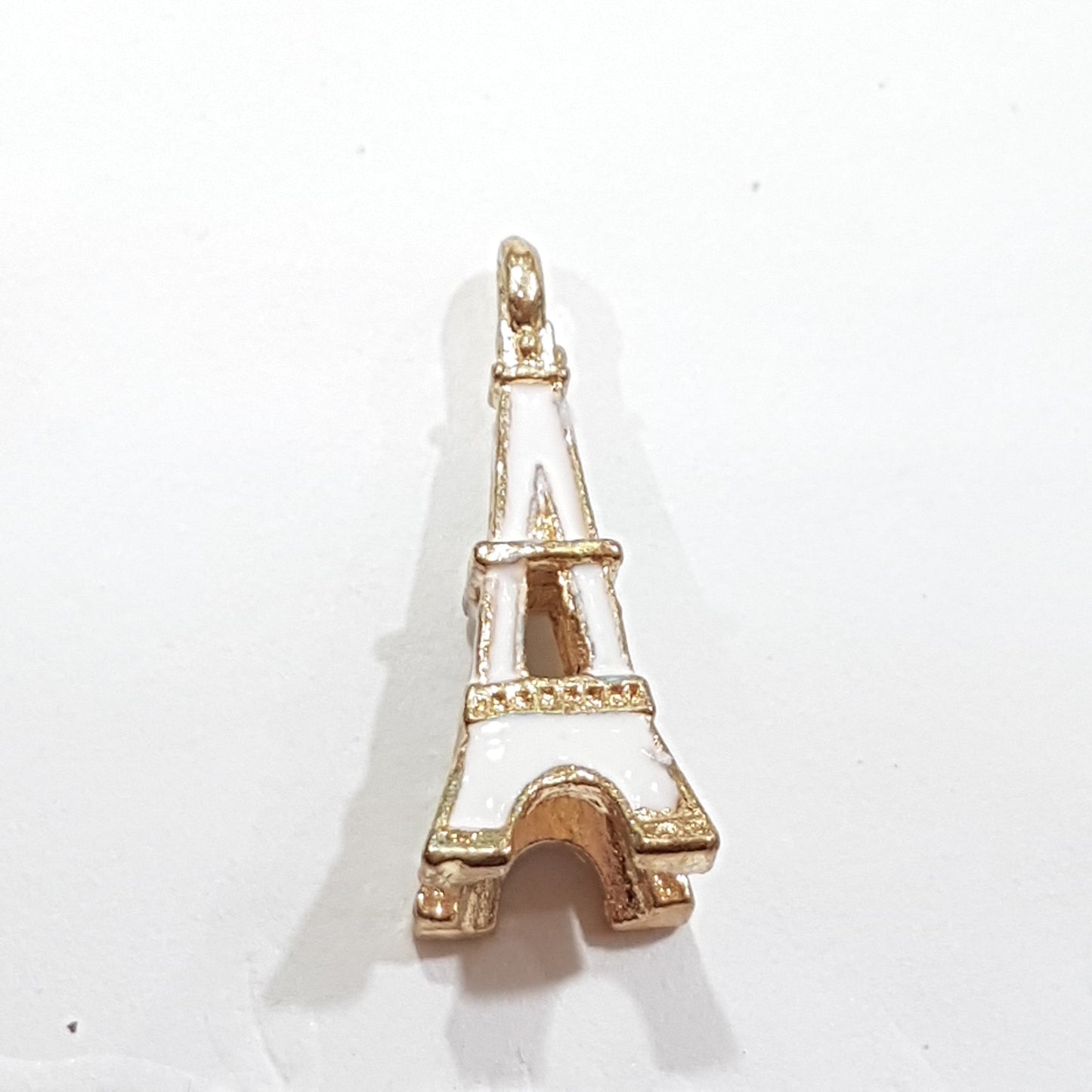 4pc White Enamel Eiffel Tower Charm