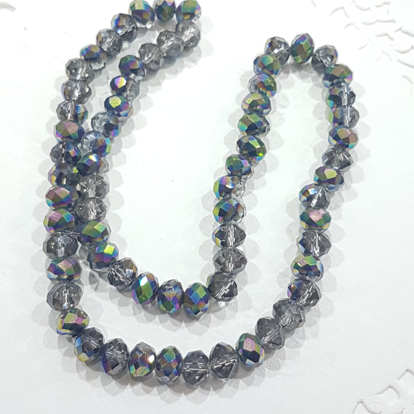 Electroplate Crystal Rondelles 8x6mm Approx 70 beads