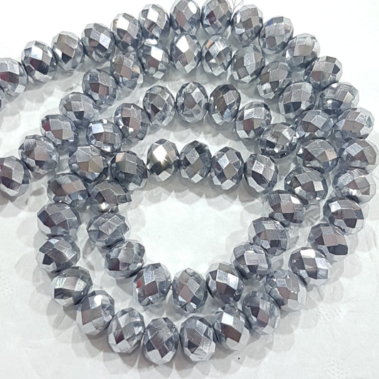 Silver Crystal Rondelles Approx 70 beads