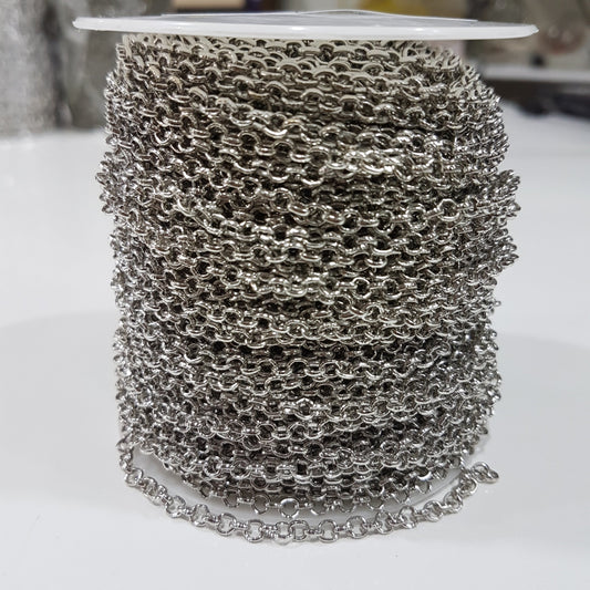 1M Silver Rolo Belcher Chain