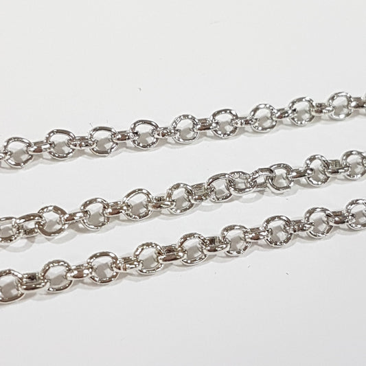 1M Silver Rolo Belcher Chain