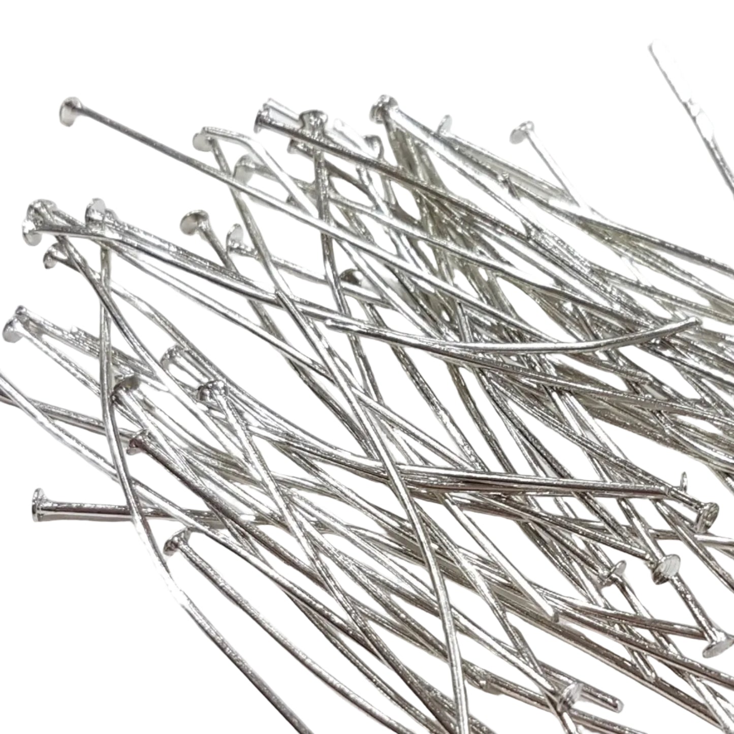 50pc Platinum Silver Head Pins