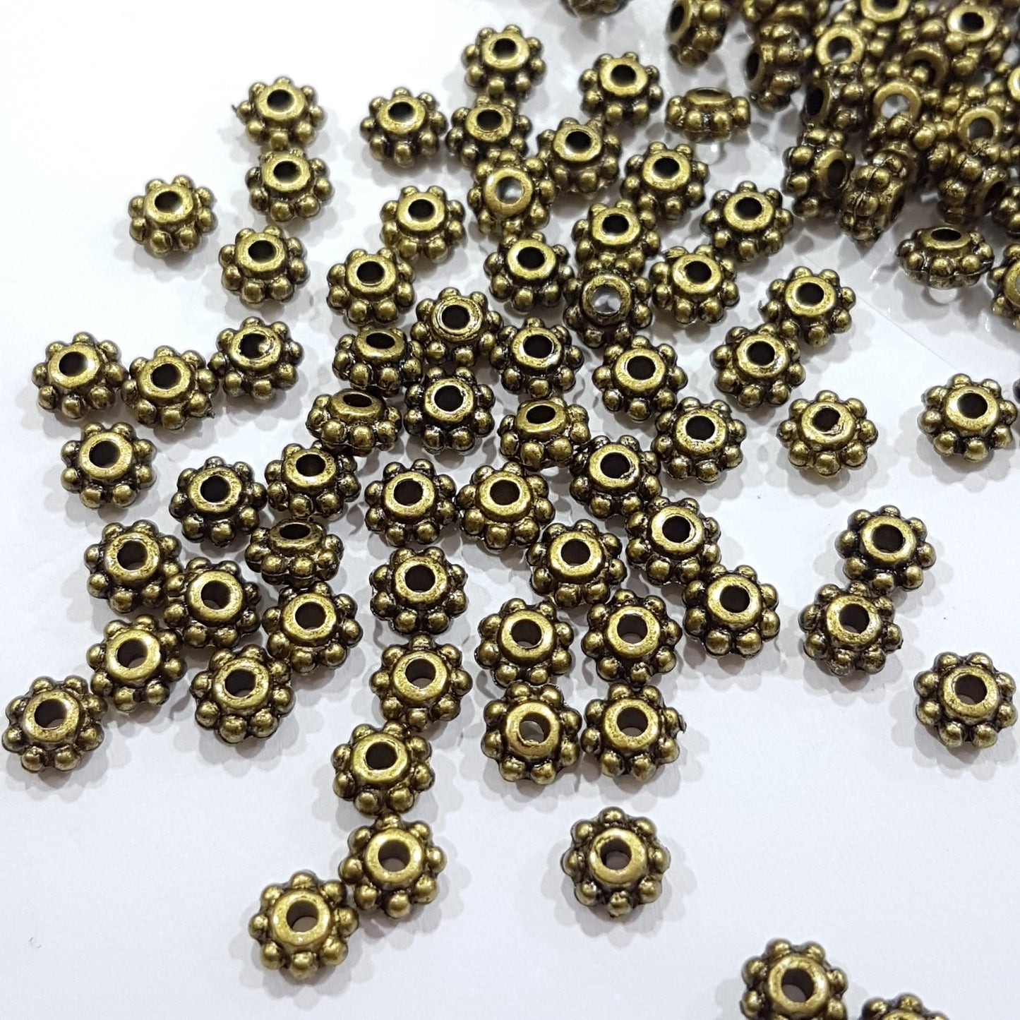 100pc Acrylic Bronze Daisy Spacers