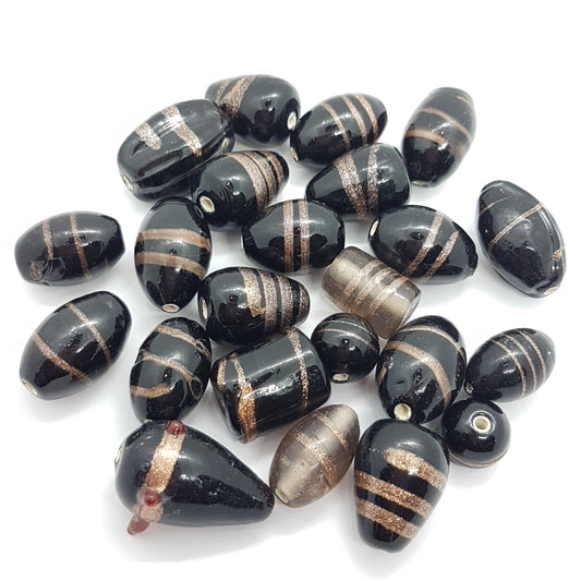 100g Black Lampwork Bead Mix