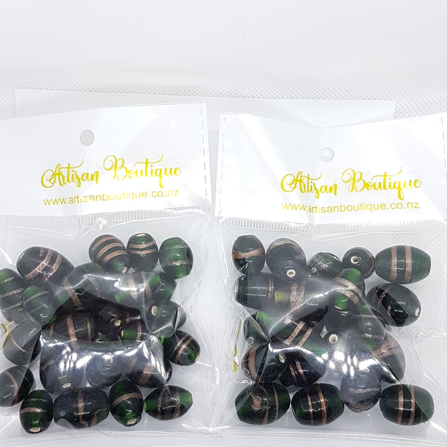 100g Green Goldsand Lampwork Bead Mix
