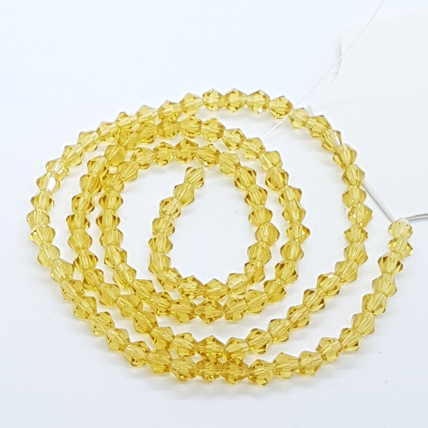 4mm Yellow Gold Crystal Glass Bicones