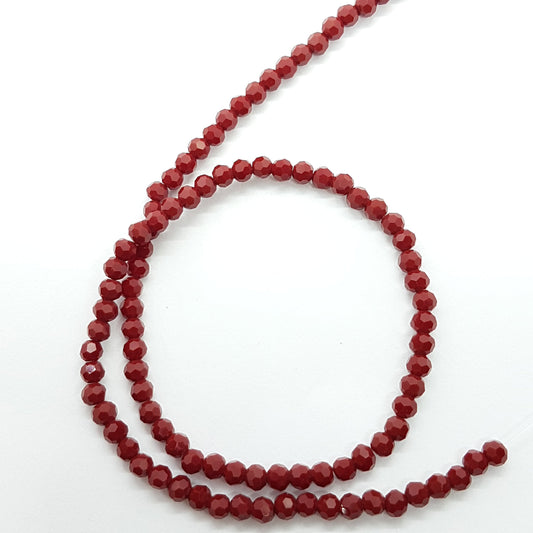 Maroon Red Round Crystal Beads