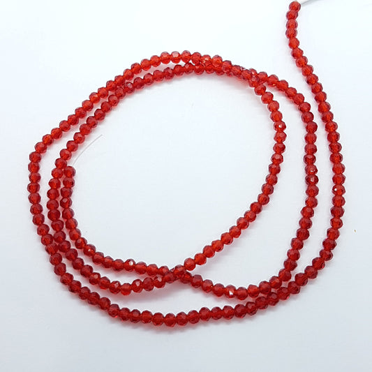 200pc Red Round Crystal Beads