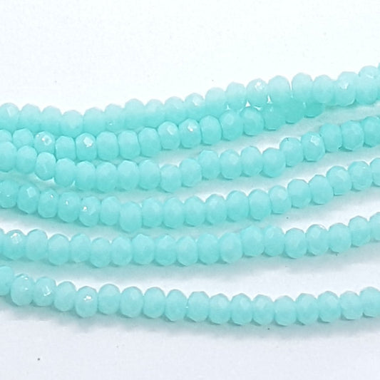 Tiny Blue Crystal Rondelle Beads Approx 200 beads