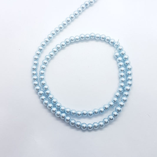 4mm Blue Glass Pearls Strand