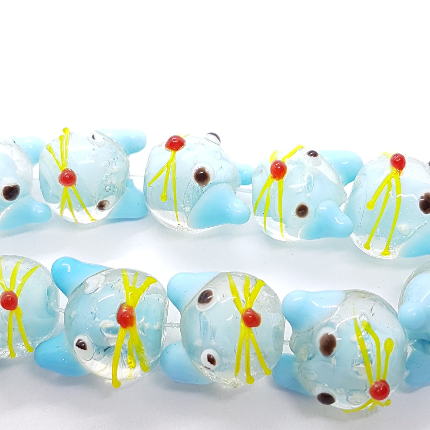 Blue Cat Lampwork Glass Bead