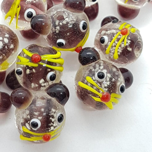 Purple Cat Lampwork Glass Bead