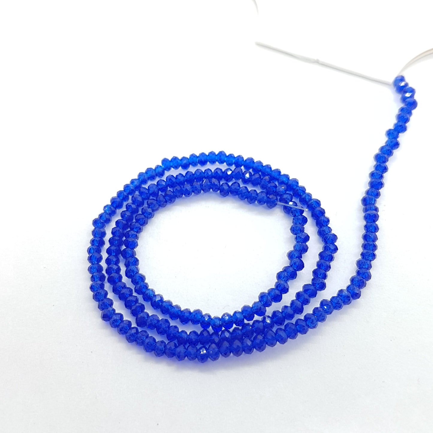 Tiny Dark Blue Crystal Rondelle Beads Approx 200 beads