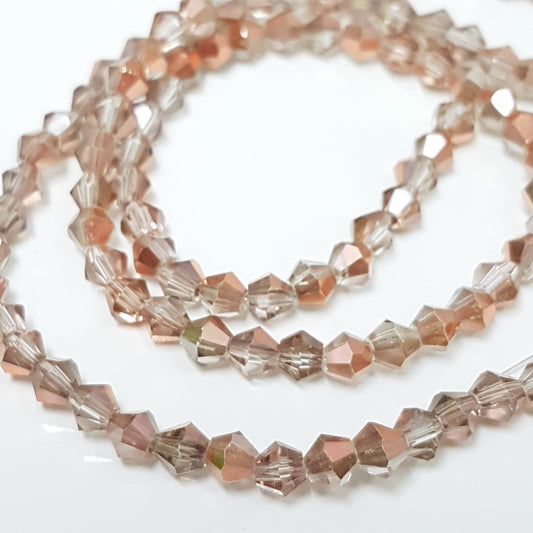 4mm Half Coated Crystal Glass Bicones