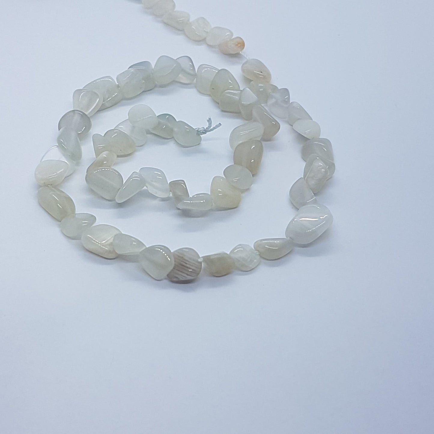 White Moonstone Gemstone Nugget Beads