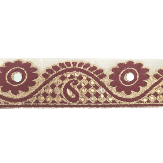 5m Red and Gold Rhinestone Trim