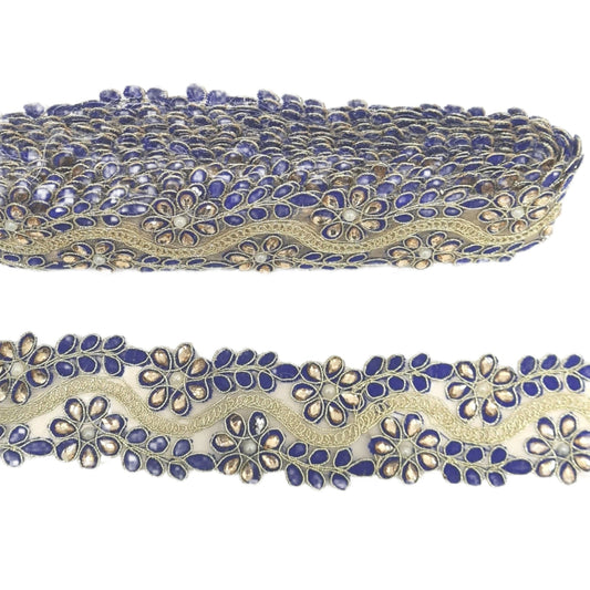 3m Blue Embellished Indian Trim