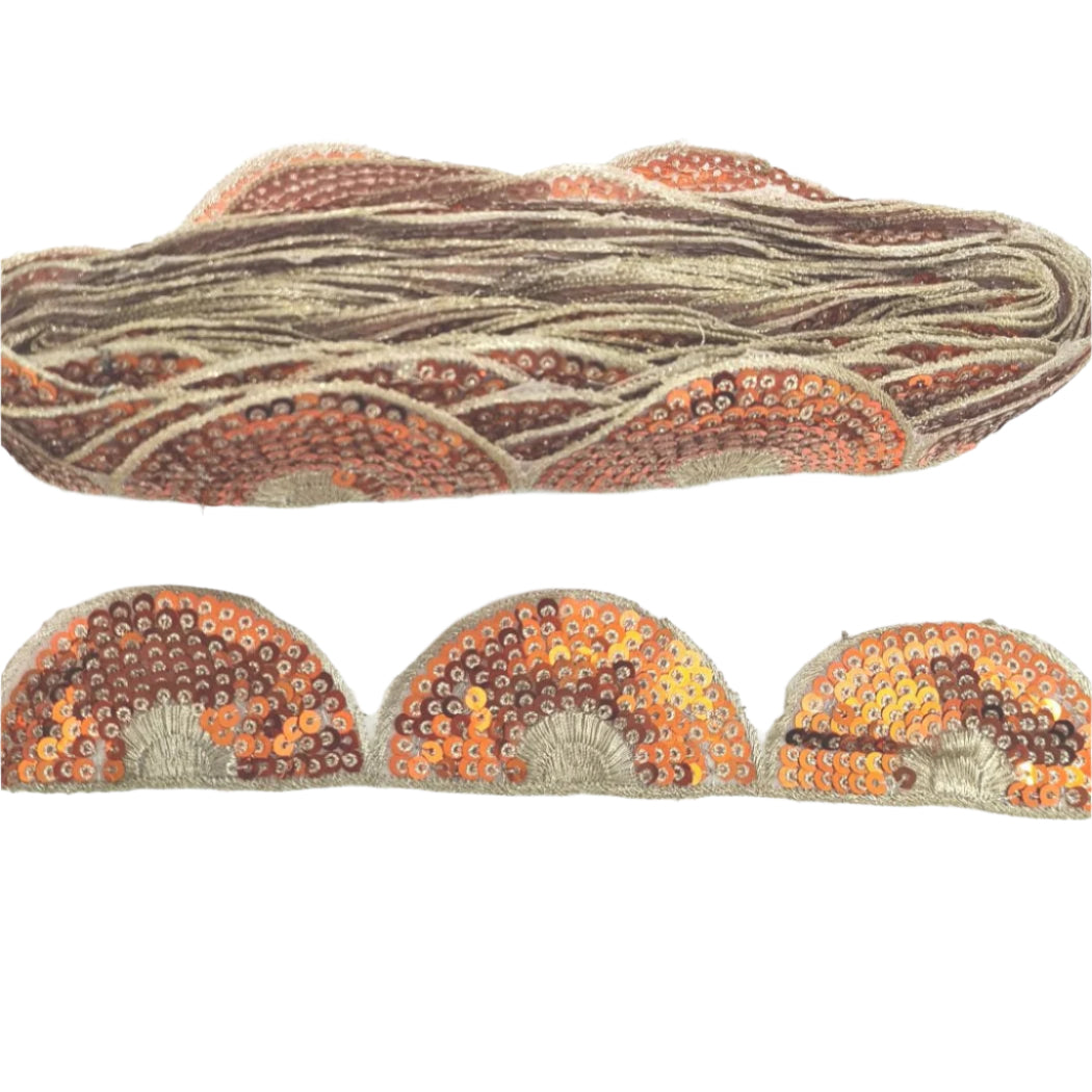 3m Orange Sequin Half Circle Trim