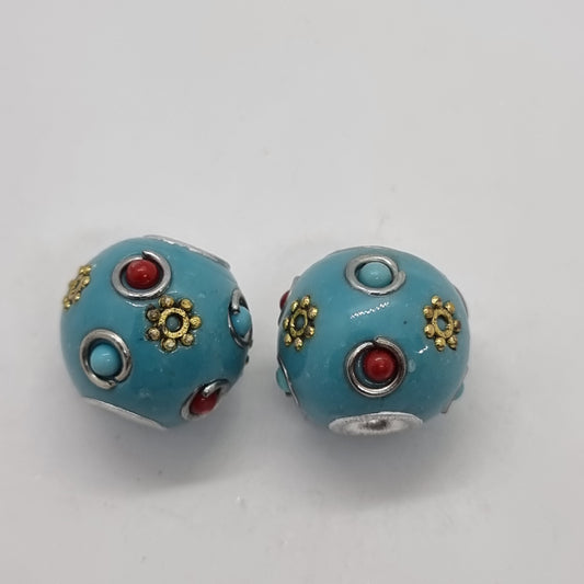 Blue Multi Colour Kashmiri Beads