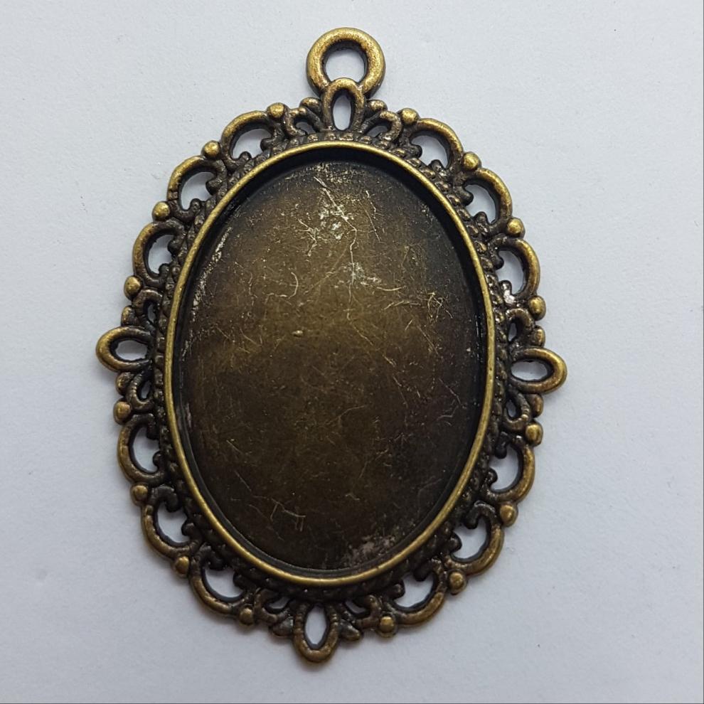 2pc Bronze Small Oval Cabochon setting