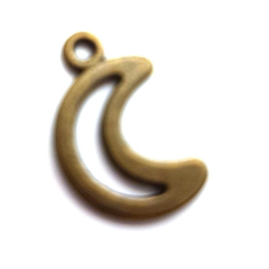 10pc Bronze Half Moon Charms