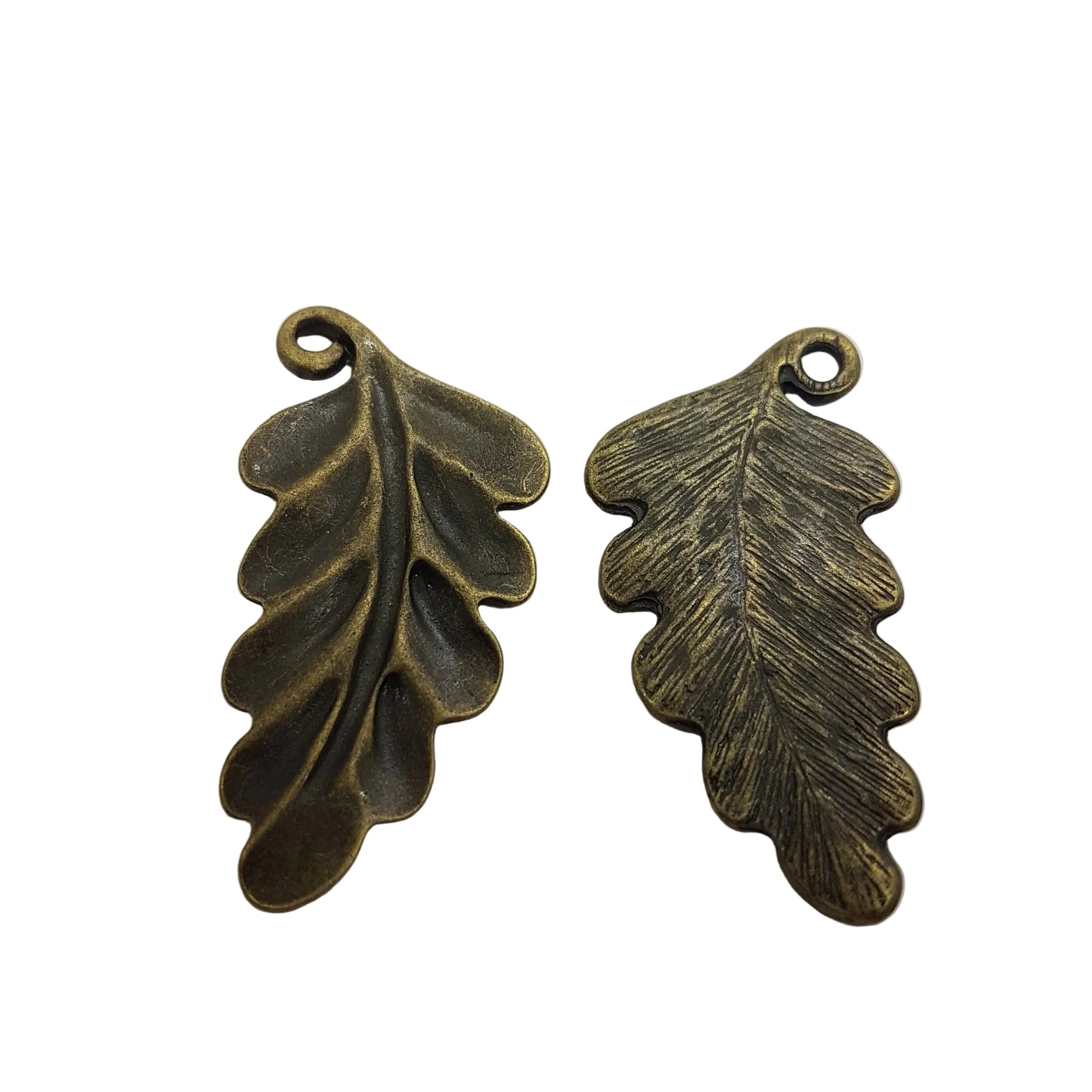 10pc Bronze Leaf Pendants