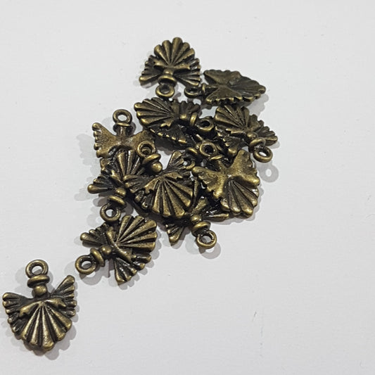 10pc Bronze Mini Angel Charms