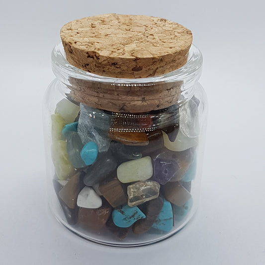 5 Glass Bottles With Cork Lid