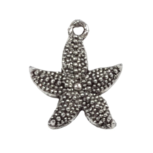 10pc Dark Silver Starfish Charms