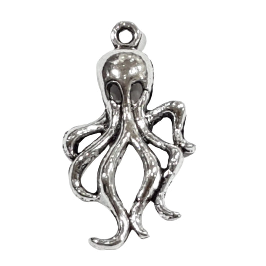 10pc Silver Octopus Charms