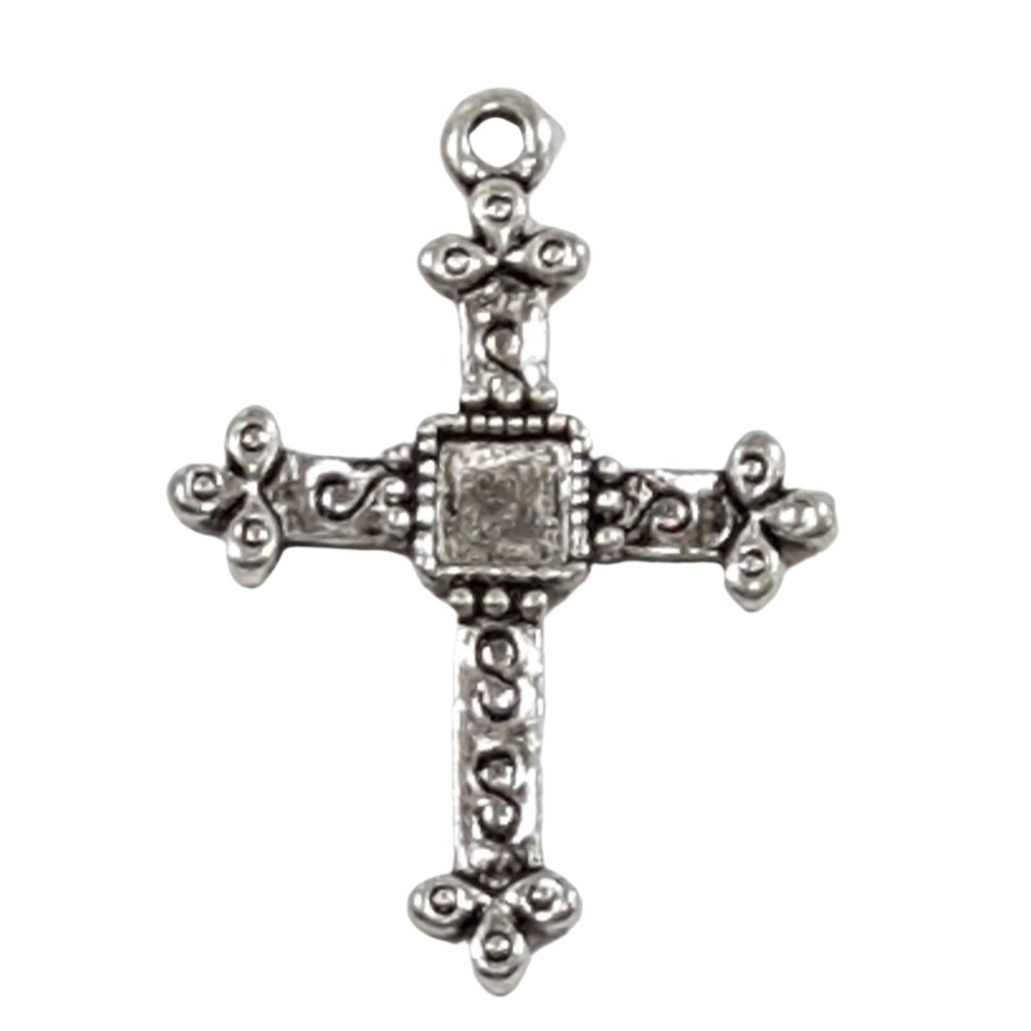 10pc Medium Cross Charms Silver