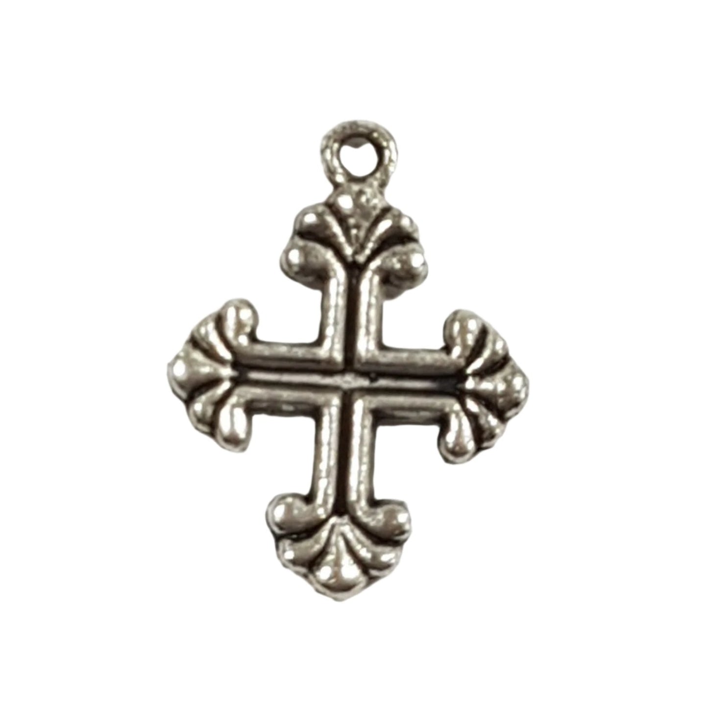 10pc Small Cross Charm Silver