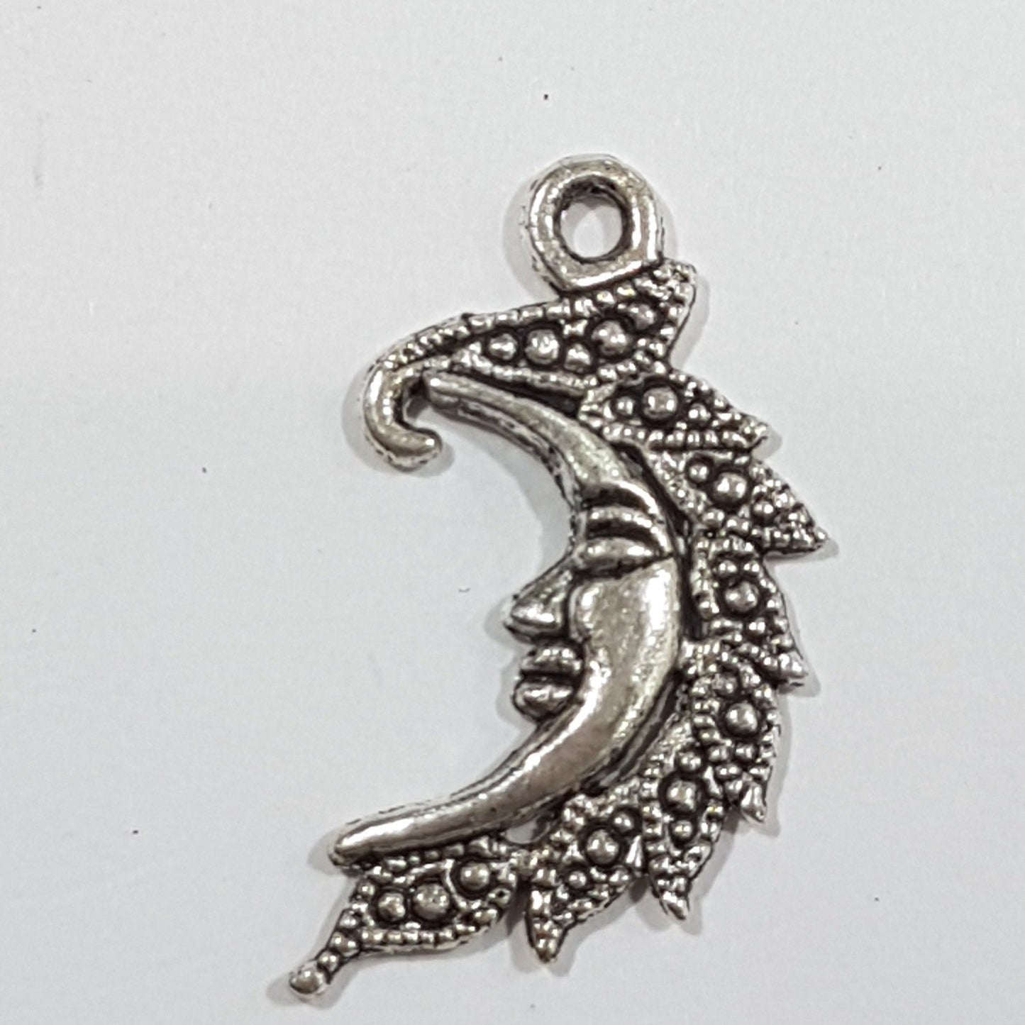 10pc Silver Half Moon Pendants