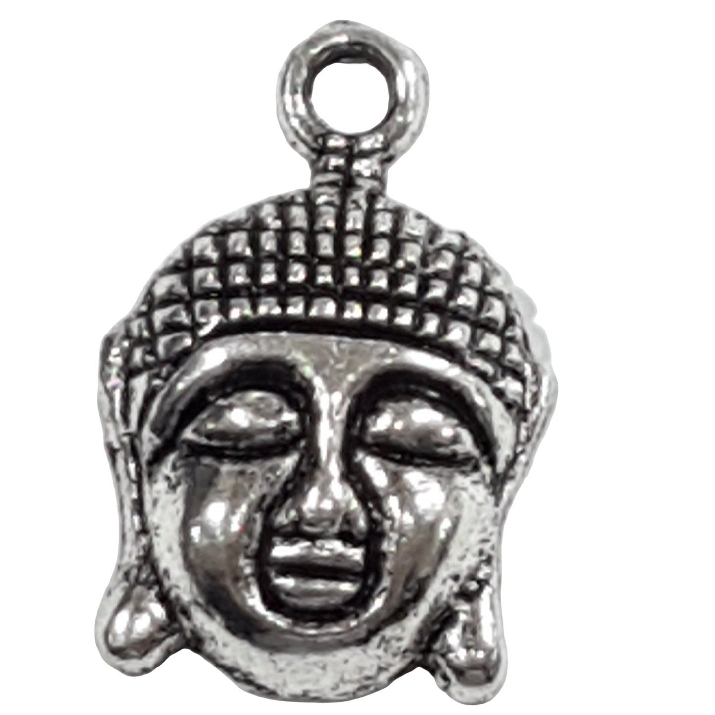 10pc Silver Buddha Head Charms