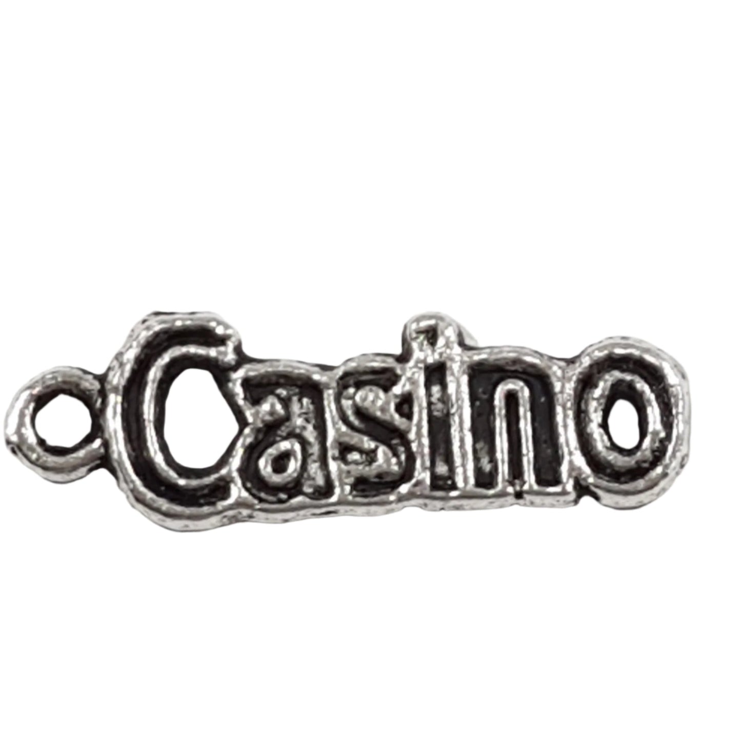 10pc Silver Casino Charms