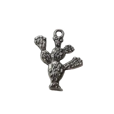10pc Silver Cactus Charm