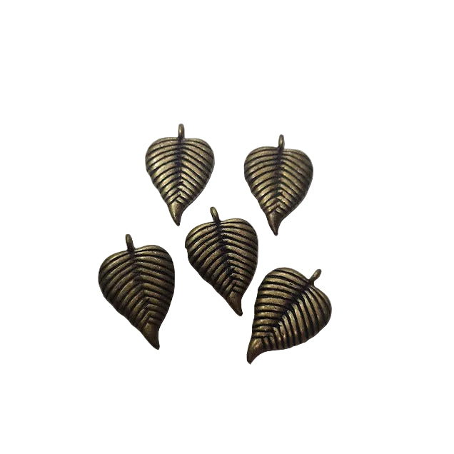 10pc 30mm Bronze Leaf Pendants
