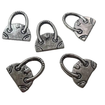 10pc Light Silver Handbag Charm